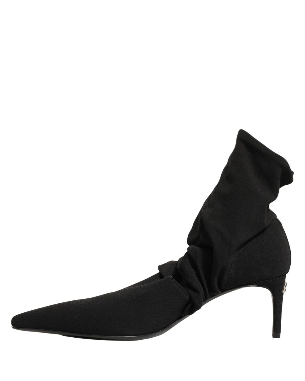 Dolce & Gabbana Black Stretch Socks Heels Ankle Boots Shoes Elastane Nylon Viscose