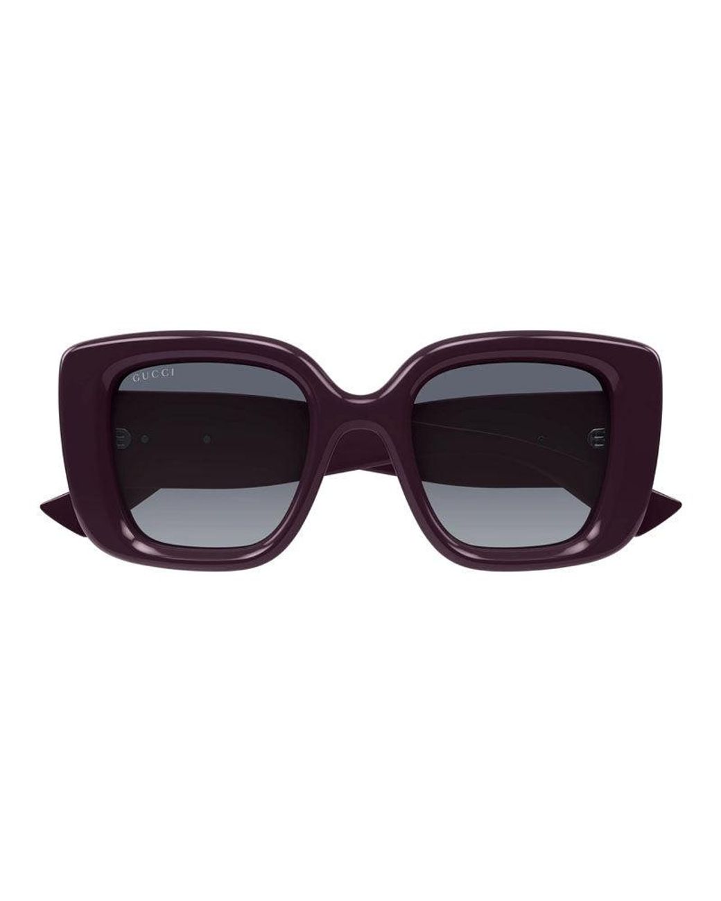 Gucci Black Sunglasses Square Full Rim, Shiny Solid Burgundy Frame And Lens Gg1975S005