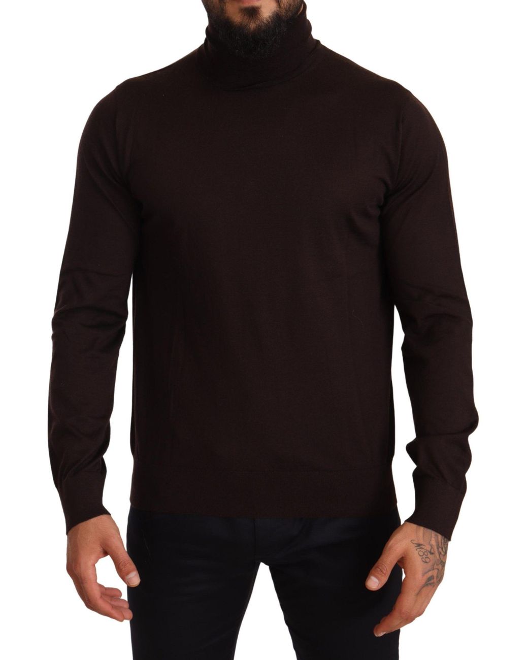 Dolce & Gabbana Black Cashmere Turtleneck Pullover Sweater Clothing for men