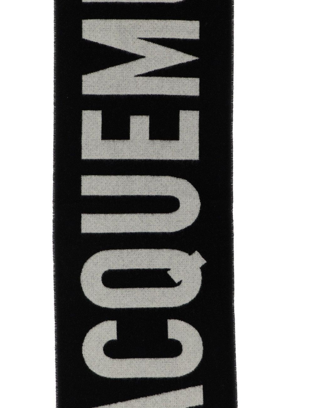 Jacquemus Black Intarsia Logo Wool Scarf for men