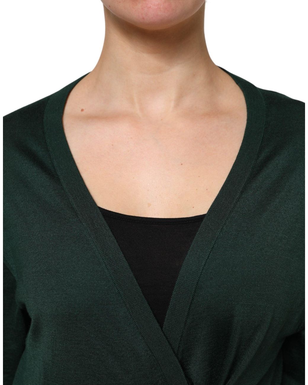 Dolce & Gabbana Dark Green Cashmere Silk Cardigan Sweater for men