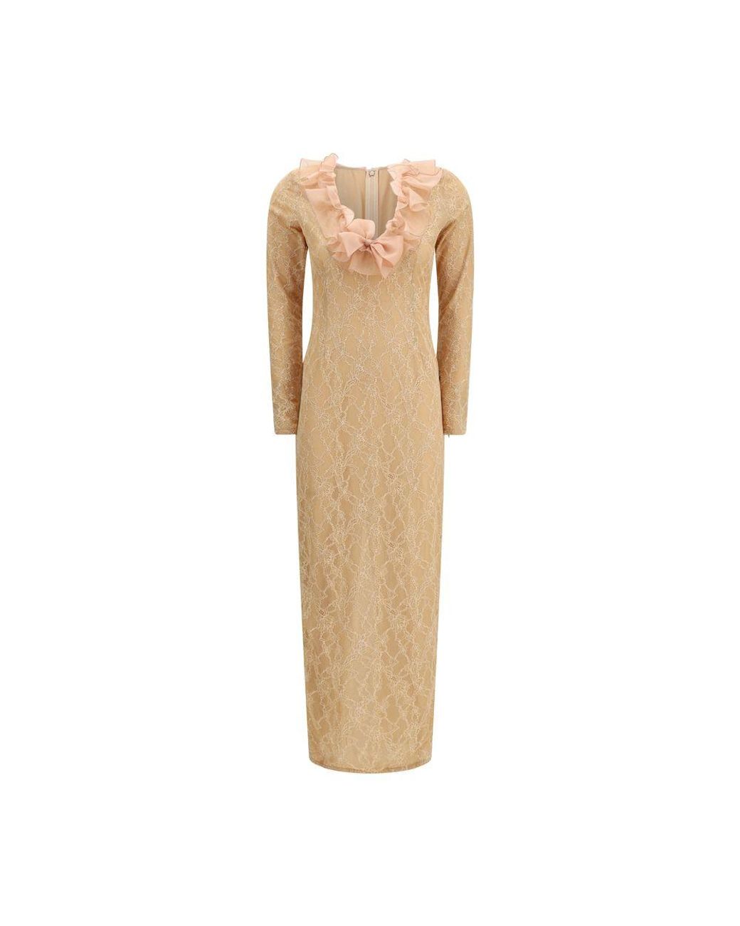 Alessandra Rich Natural Polyamide Cocktail Dress