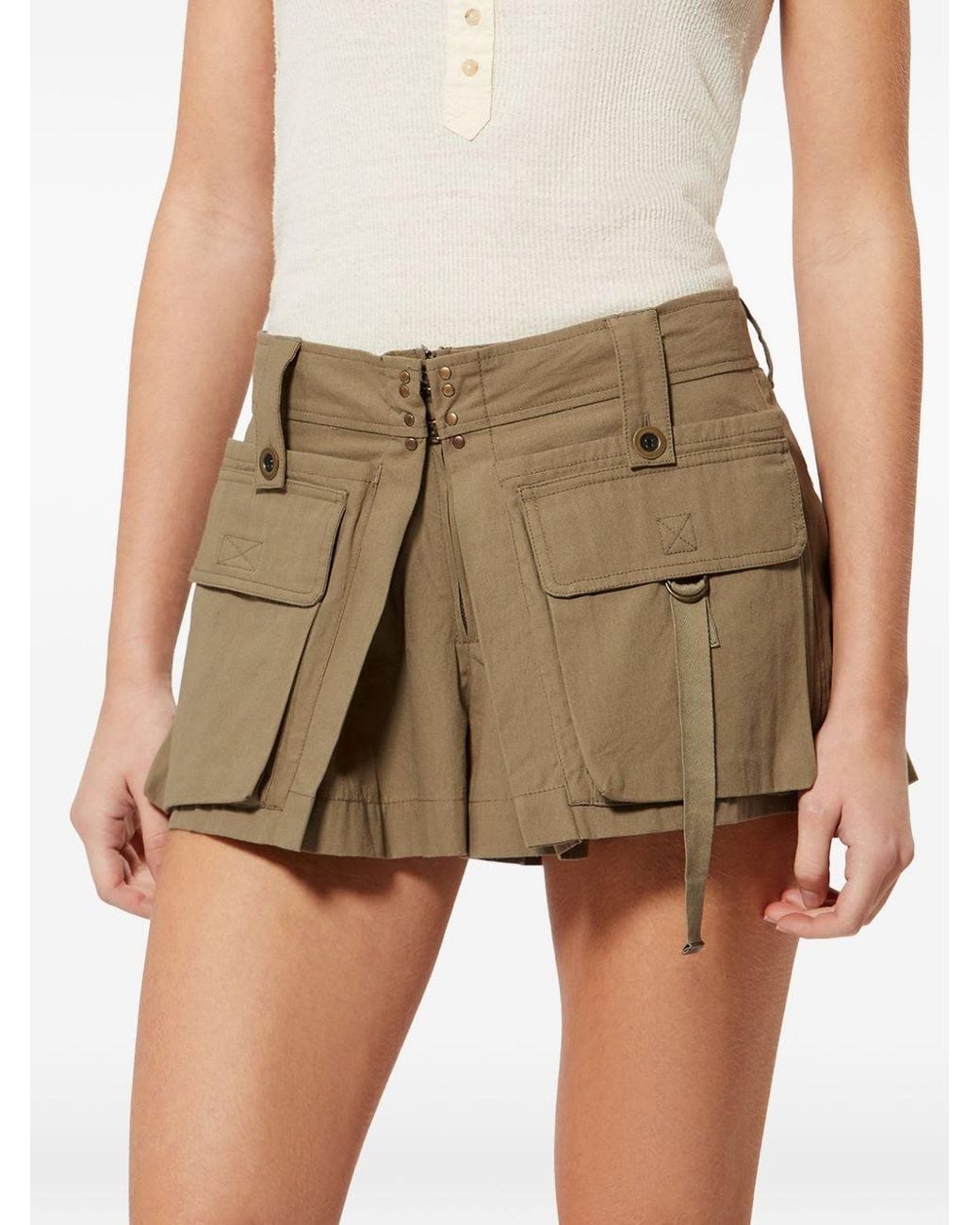 Isabel Marant Natural Barta Cargo Shorts