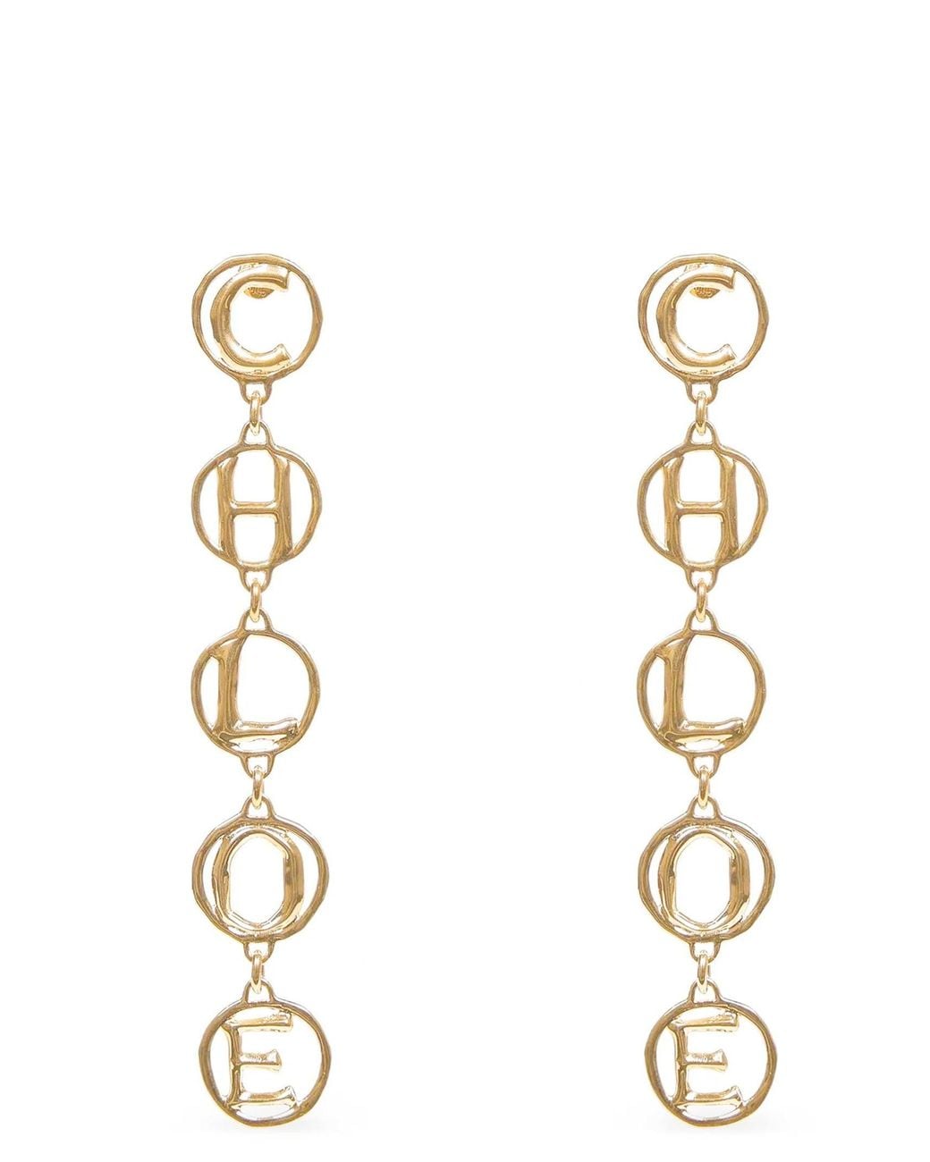 Chloé Metallic Script Earrings