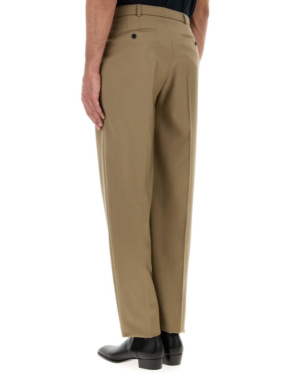 Saint Laurent Natural Cappuccino Wool Blend Pant for men