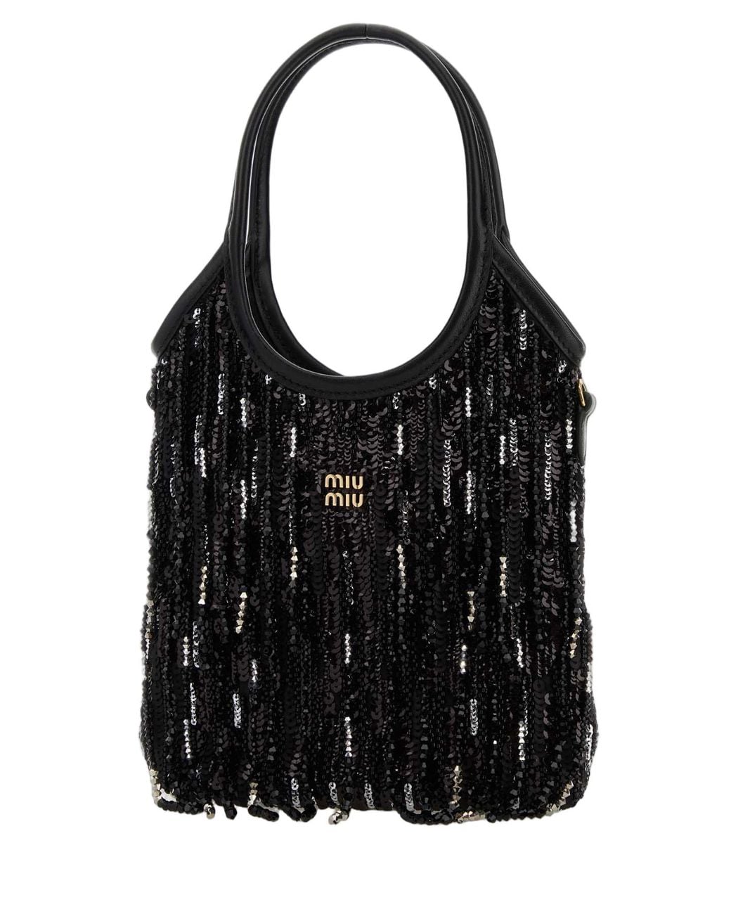 Miu Miu Black Miu Miu Sequin-Embellished Shoulder Bag