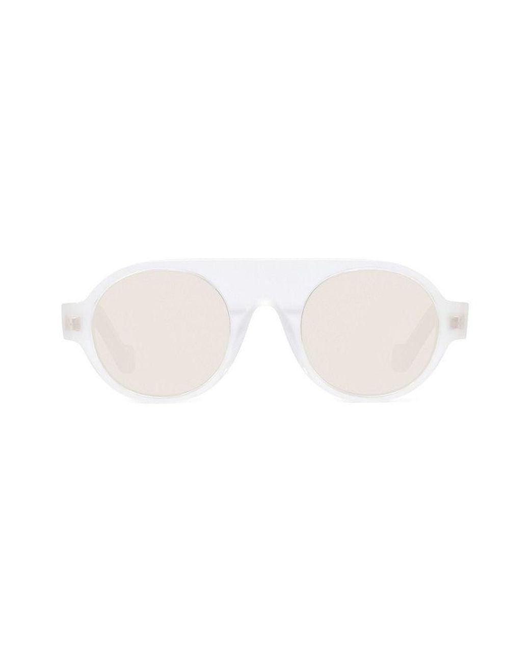 Loewe White Sunglasses Round Full Rim, Translucent Frame And Lens Lw40020I21E