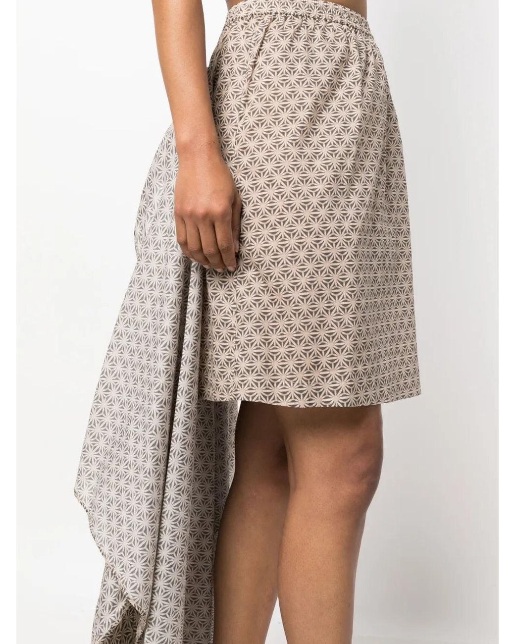 Brunello Cucinelli Natural Patterned Wrap Skirt