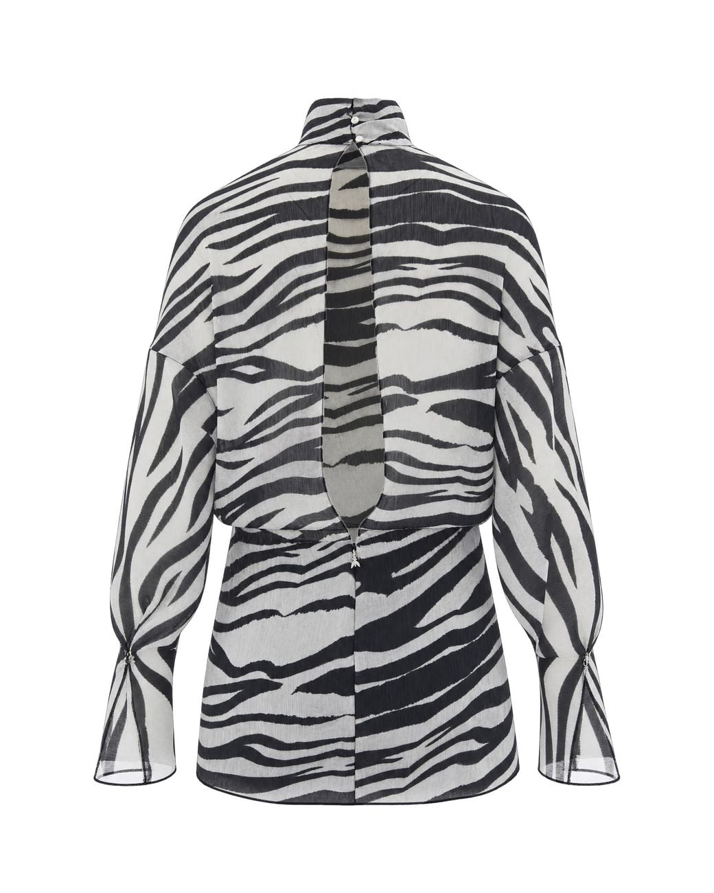 Patrizia Pepe Gray Zebra-Print Viscose Dress Evening Suits