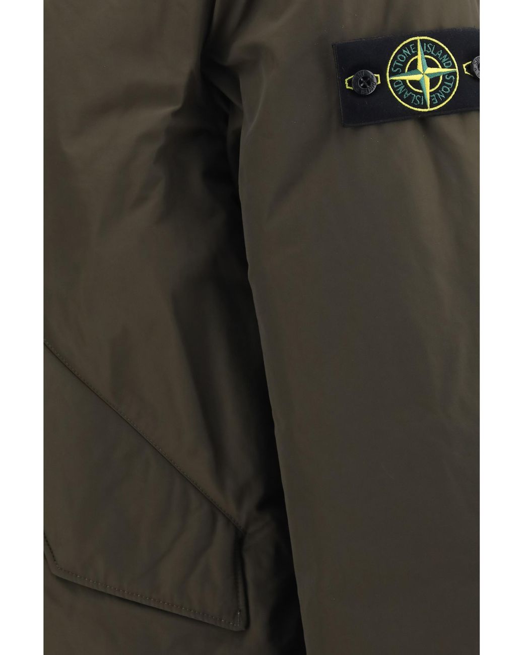 Stone Island Green Padded Micro Twill Jacket for men