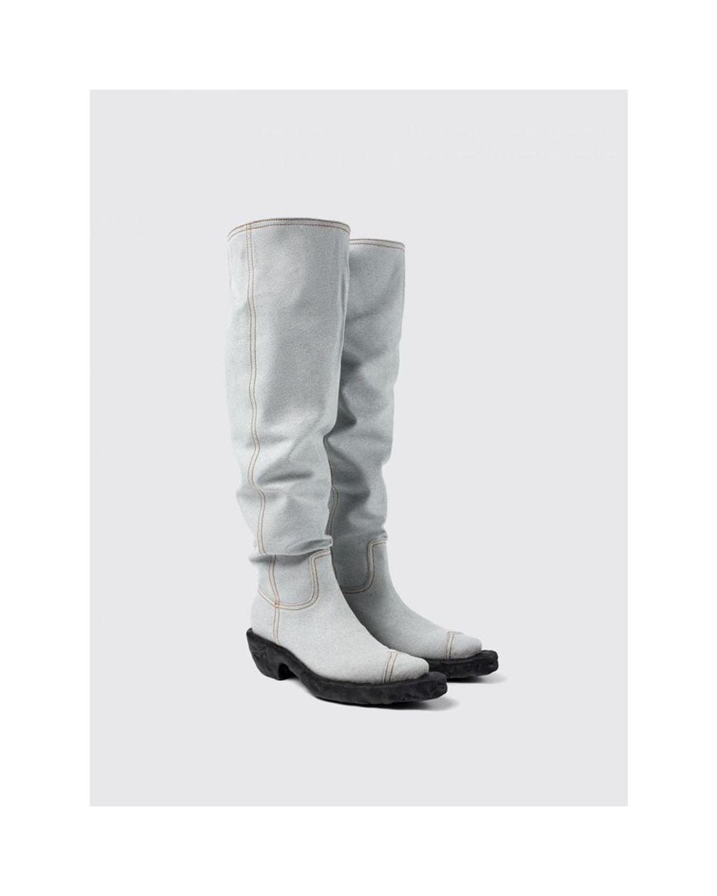 CAMPERLAB White Denim And Rubber Ankle Boots