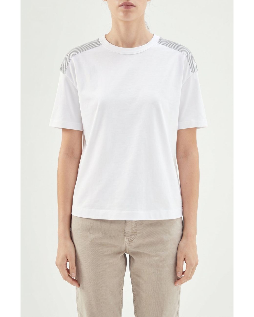 Brunello Cucinelli White Short Sleeve Shirt