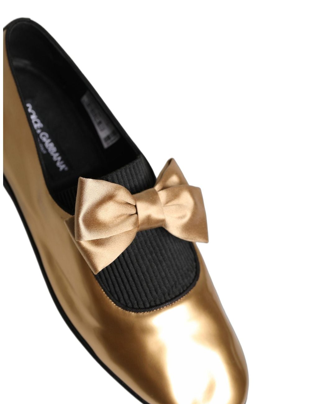 Dolce & Gabbana Black Leather Flats Loafers Shoes