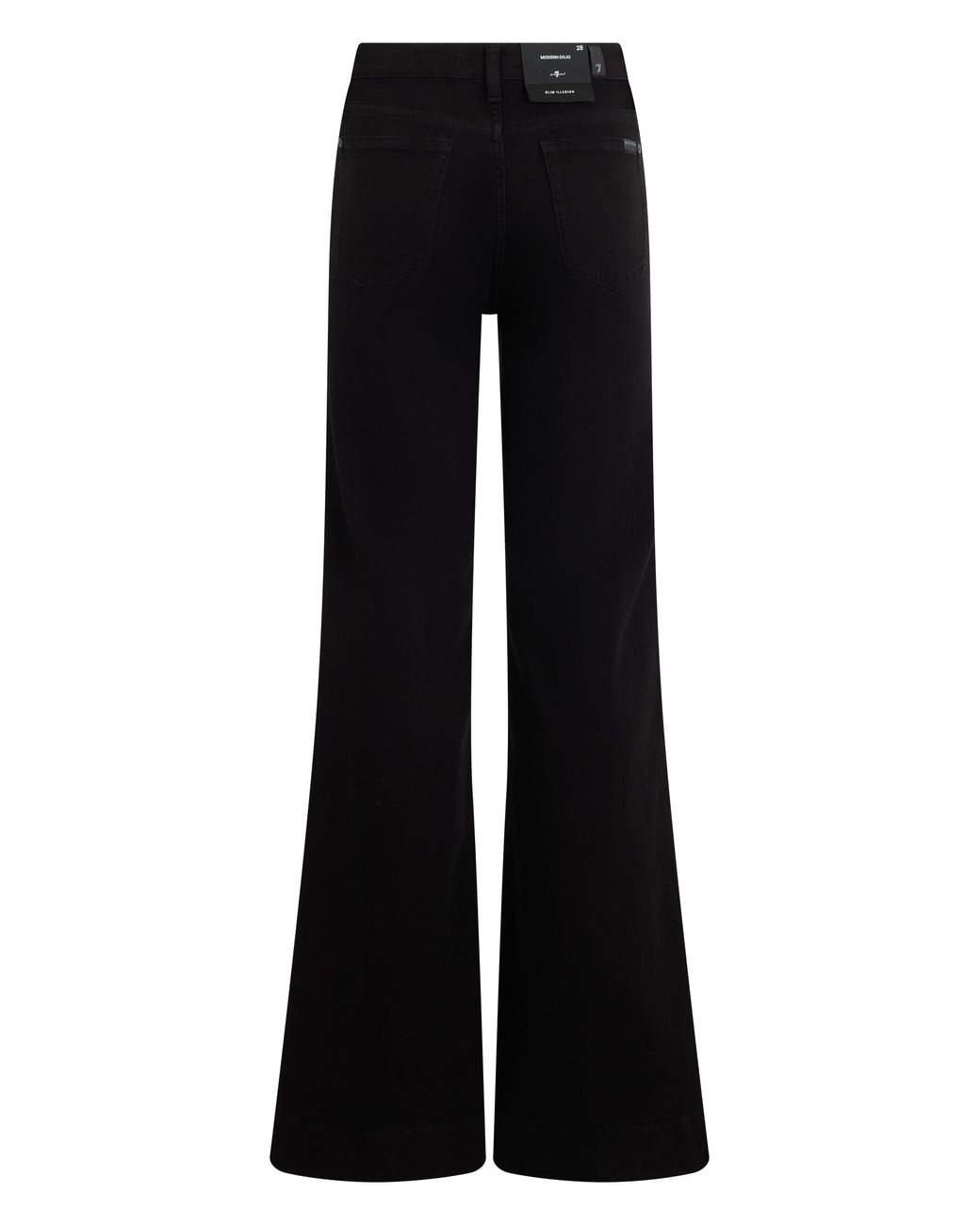 7 For All Mankind Black Bell-Bottom Jeans Cotton Flared