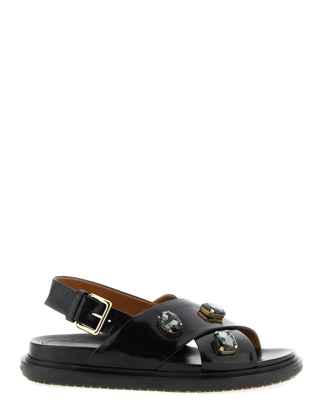 Marni Black Leather Sandals