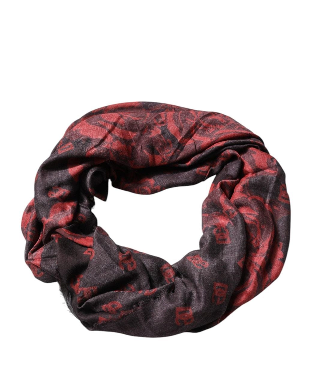 Dolce & Gabbana Purple Dolce & Gabbana Floral Modal Wool Scarf