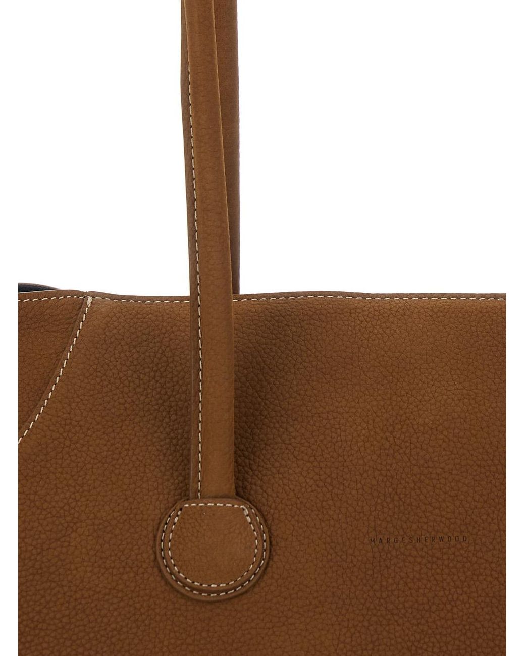 MARGE SHERWOOD Brown Shoulder Bag Boat Shopper Large With Leather Details For Cow