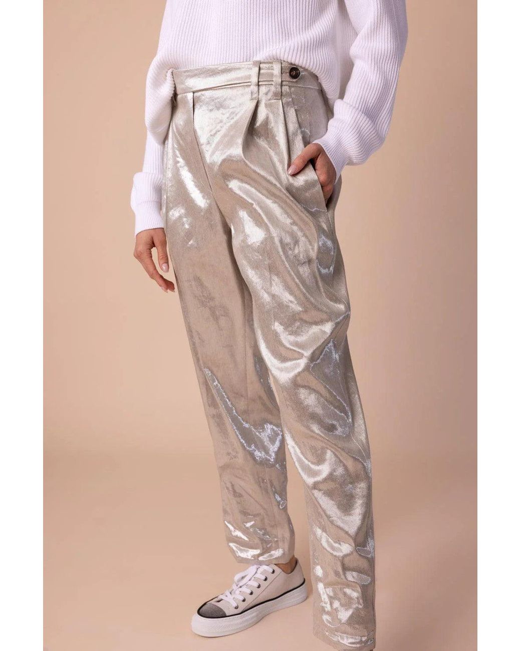 Brunello Cucinelli Natural Light Linen Trousers