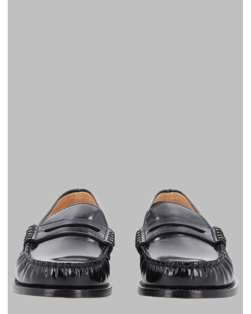 Premiata Gray Leather Loafers Calf Rubber