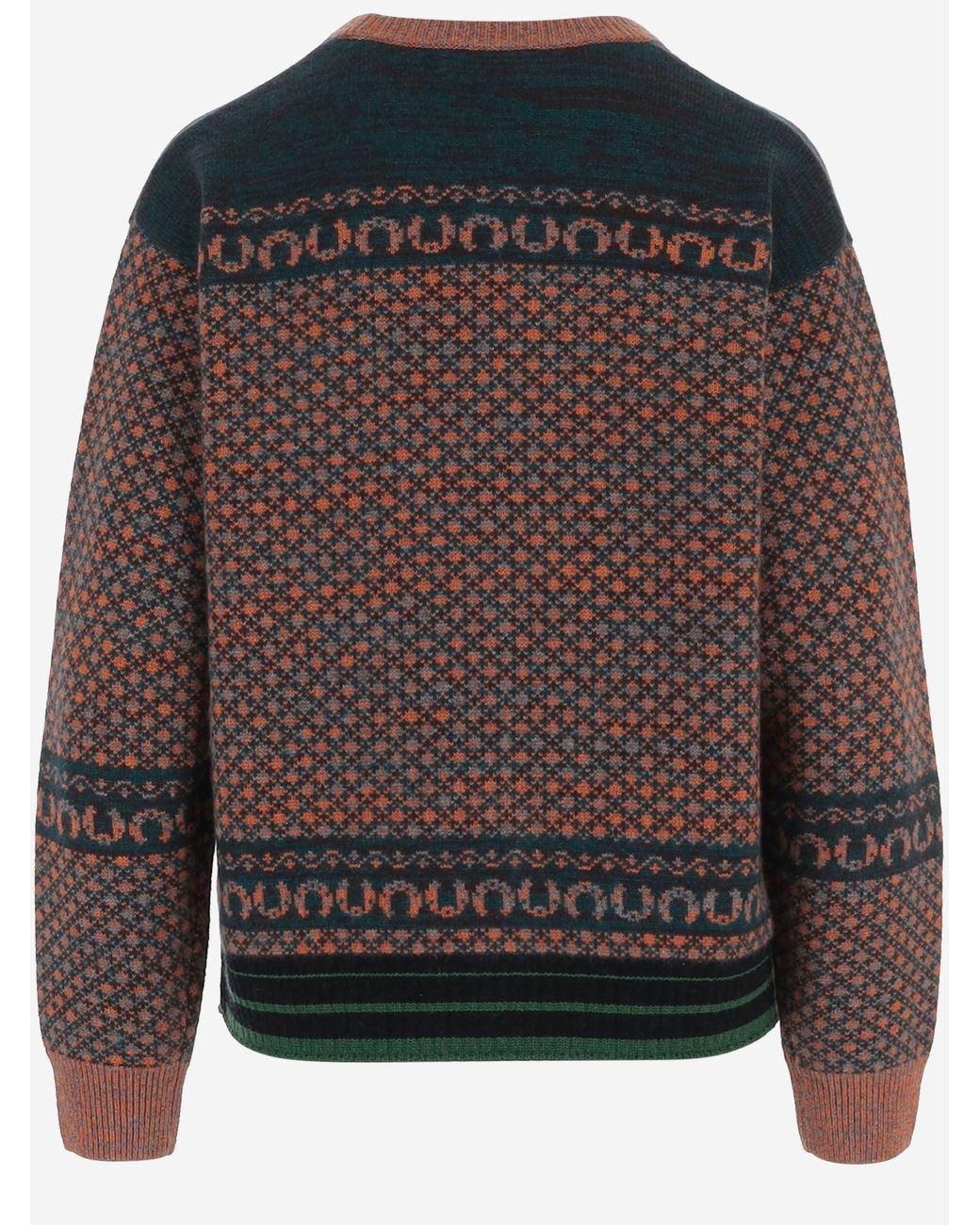 Dries Van Noten Gray Sweater Geometric Cashmere And Wool