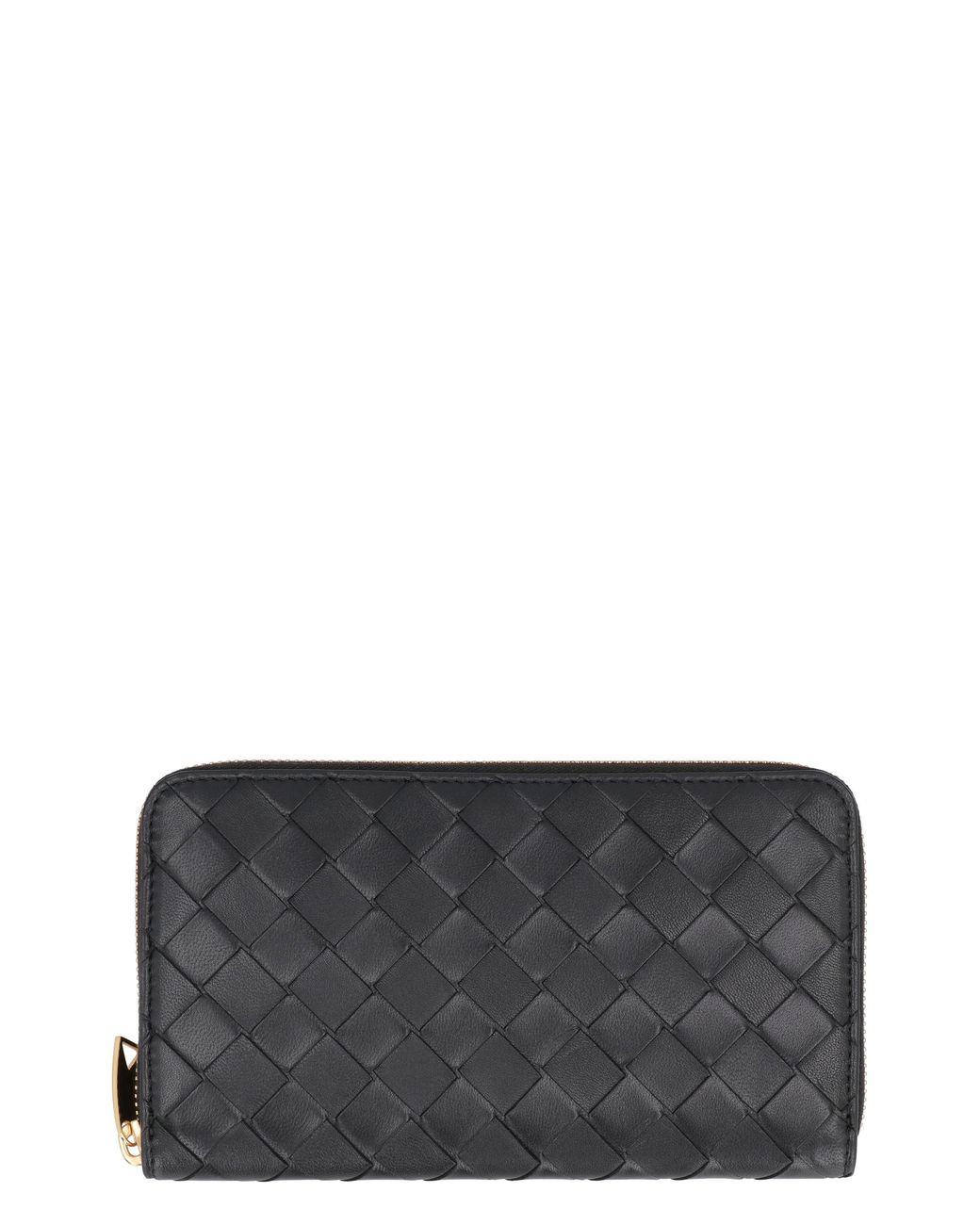 Bottega Veneta Gray Leather Zip-Around Wallet For