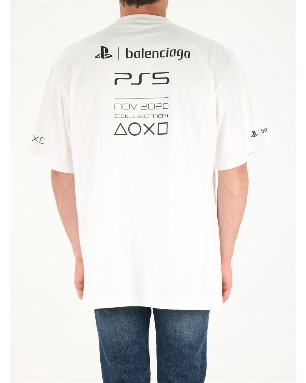 Balenciaga X Sony Playstation 5 Boxy T-Shirt in White for Balenciaga X Sony Playstation 5 Boxy T-Shirt in White for