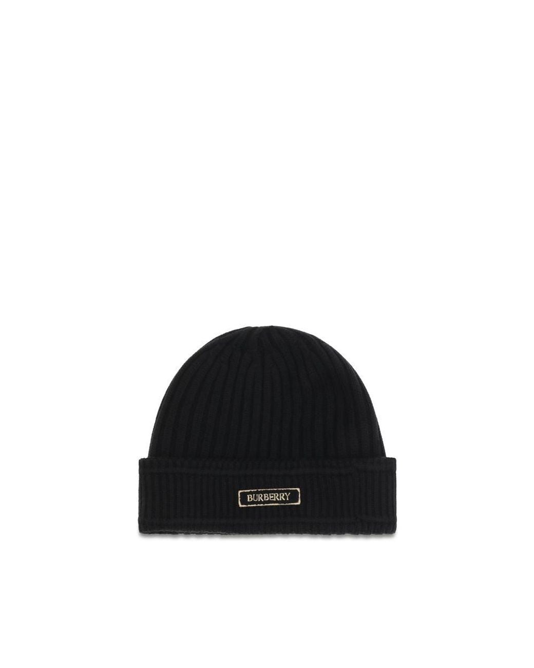 Burberry Black Wool Oves Aries Beanie for men