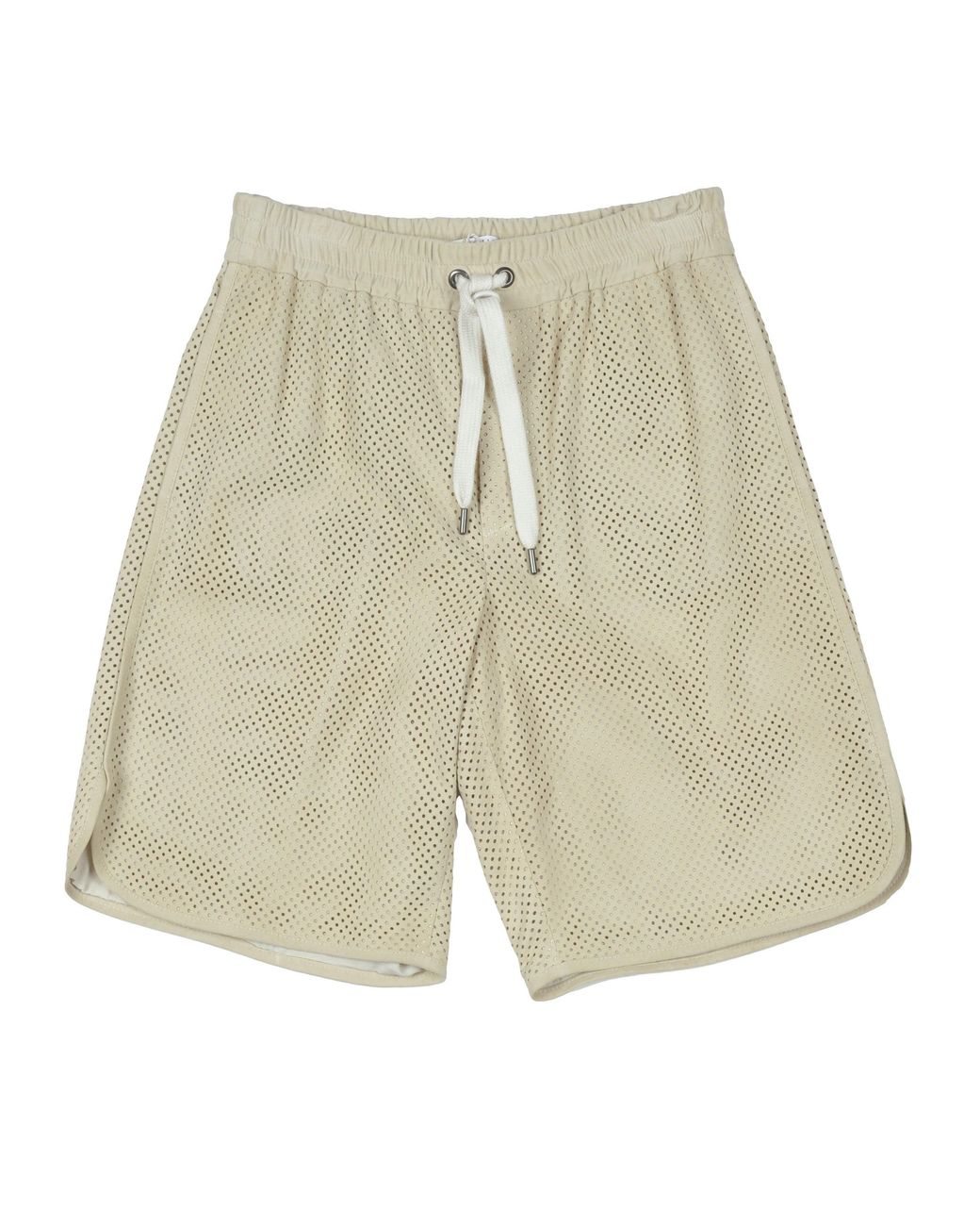 Brunello Cucinelli Natural 100% Leather Atheltic Style Bermuda Shorts