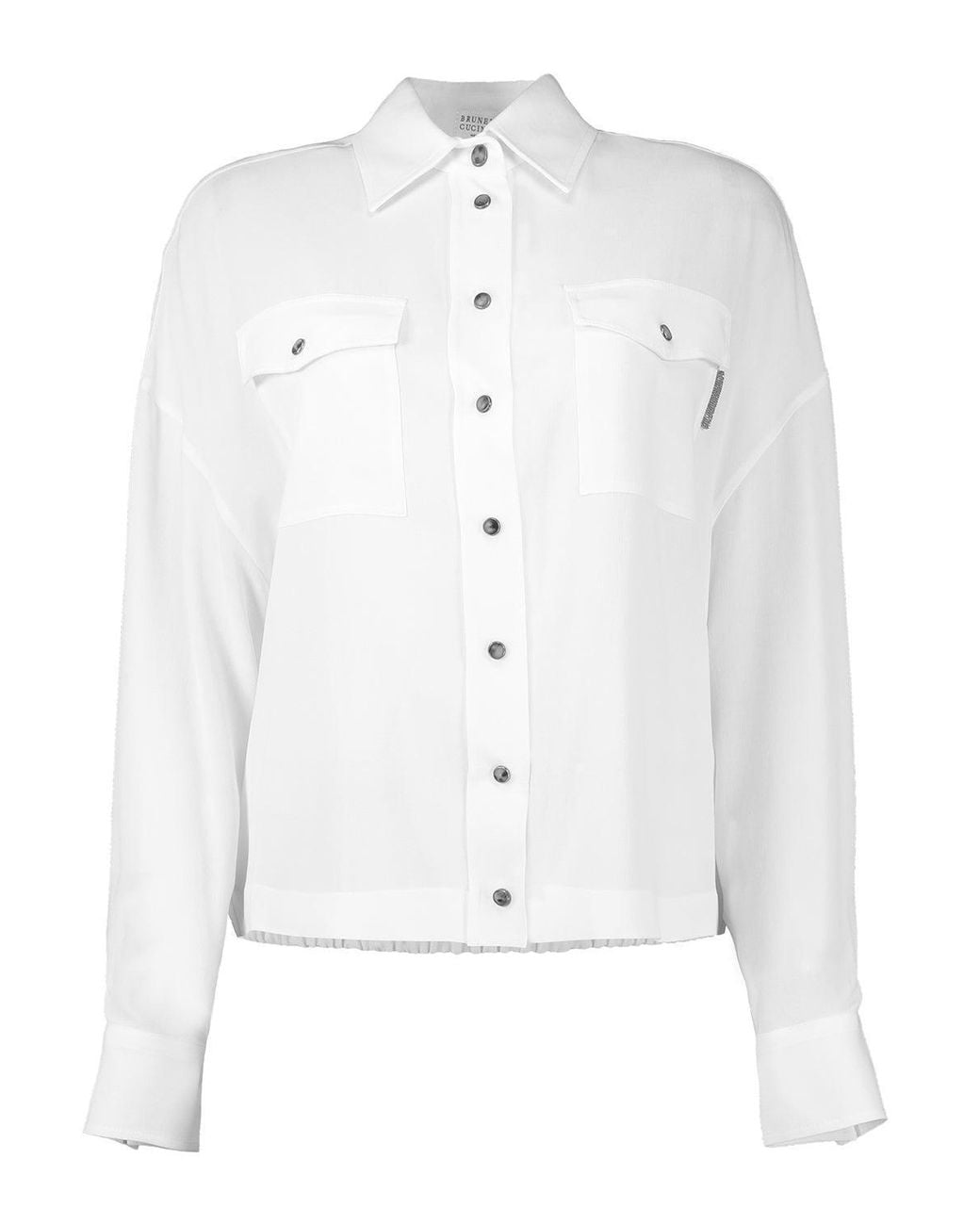 Brunello Cucinelli White Natural Silk Shirt