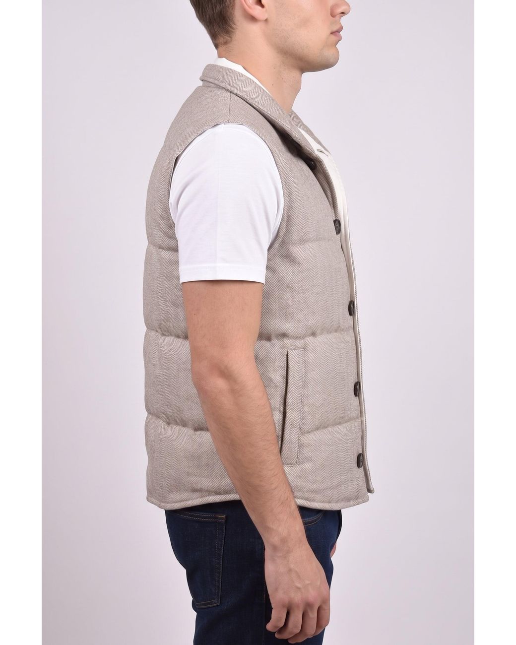 Brunello Cucinelli Gray Light Wool Blend Vest for men