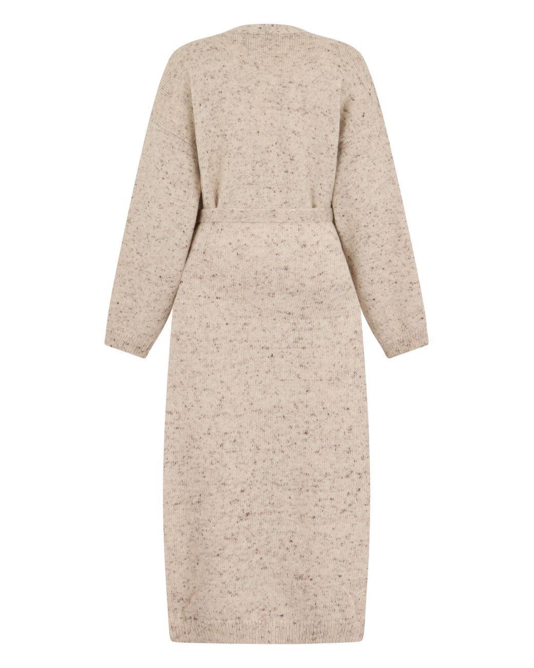 Fabiana Filippi Natural Cardigan With Belt Wool Sweater