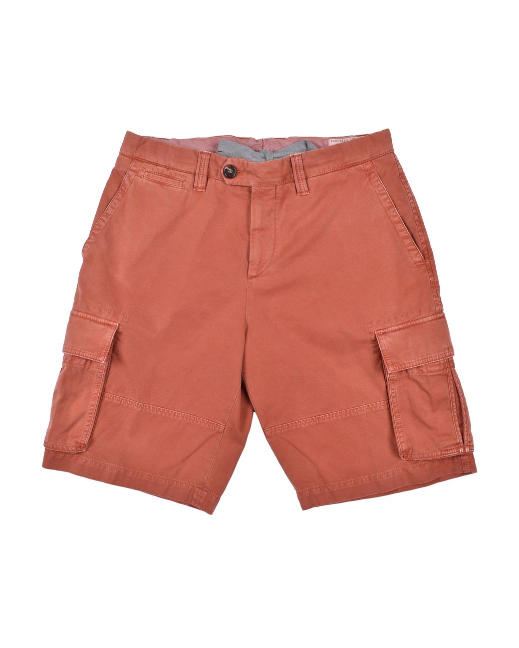Brunello Cucinelli Red 100% Cotton Cargo Style 5 Pocket Casual Denim Shorts for men