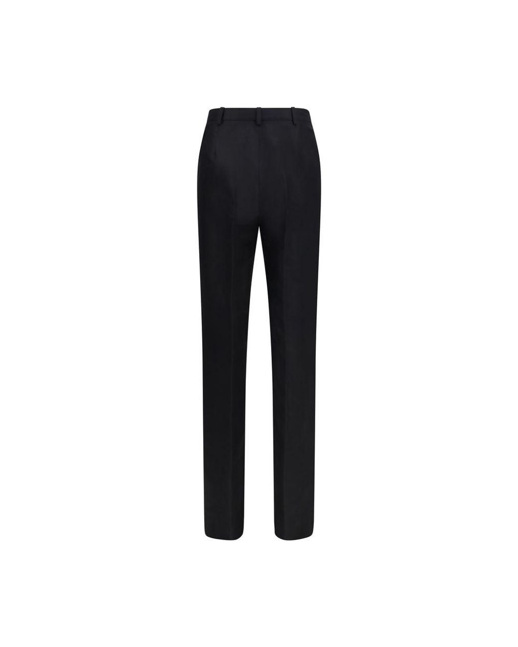 Gucci Blue Black Silk Dress Pants