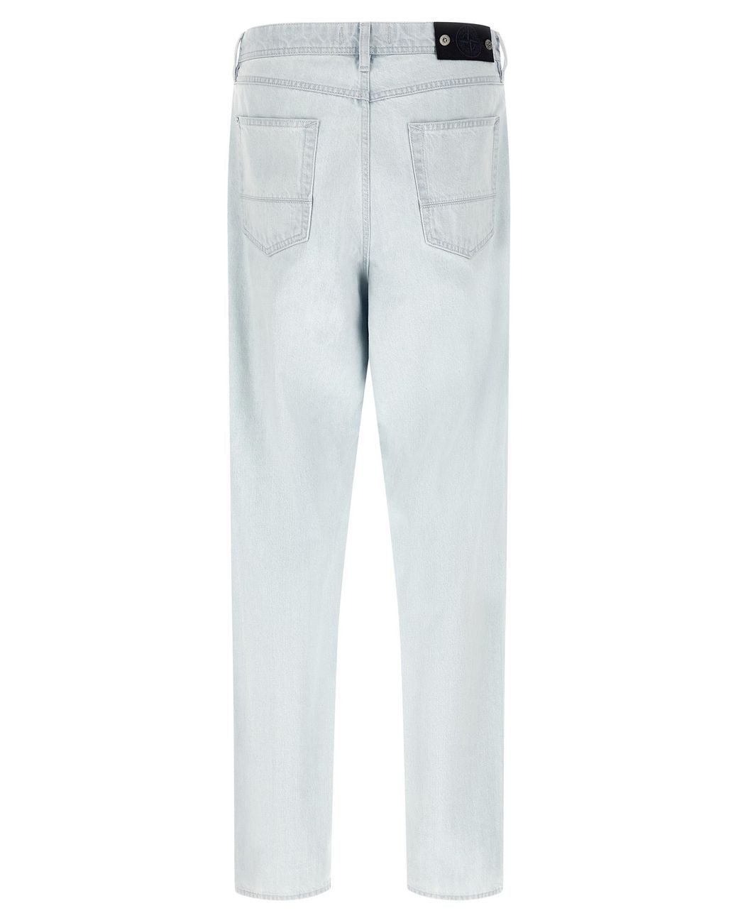 Stone Island Blue Bleached Denim Jeans for men