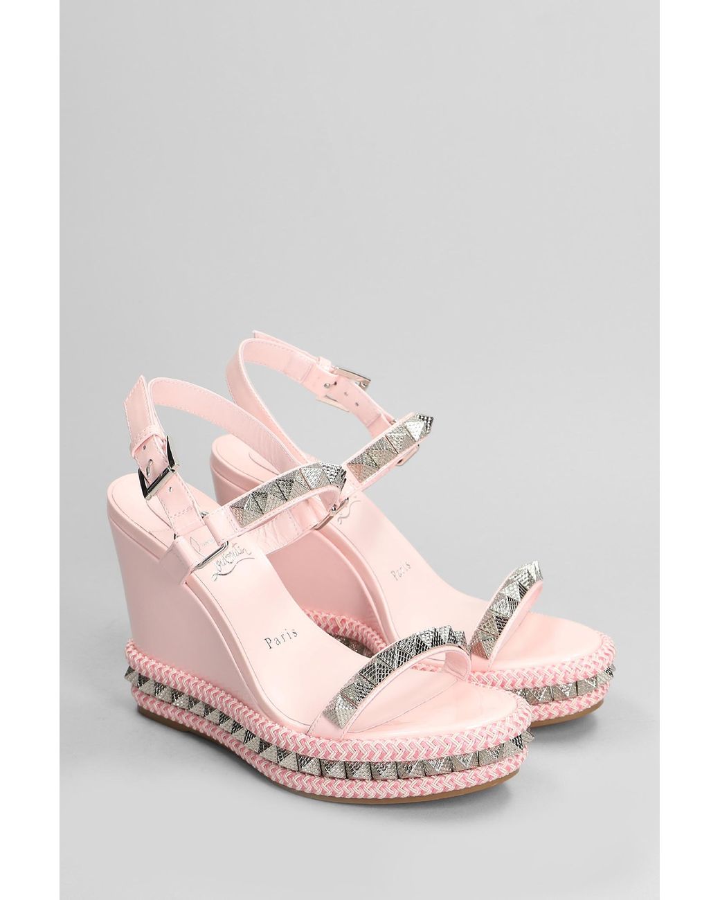 Christian Louboutin Pyraclou 110 Sandals In Rose-pink Patent