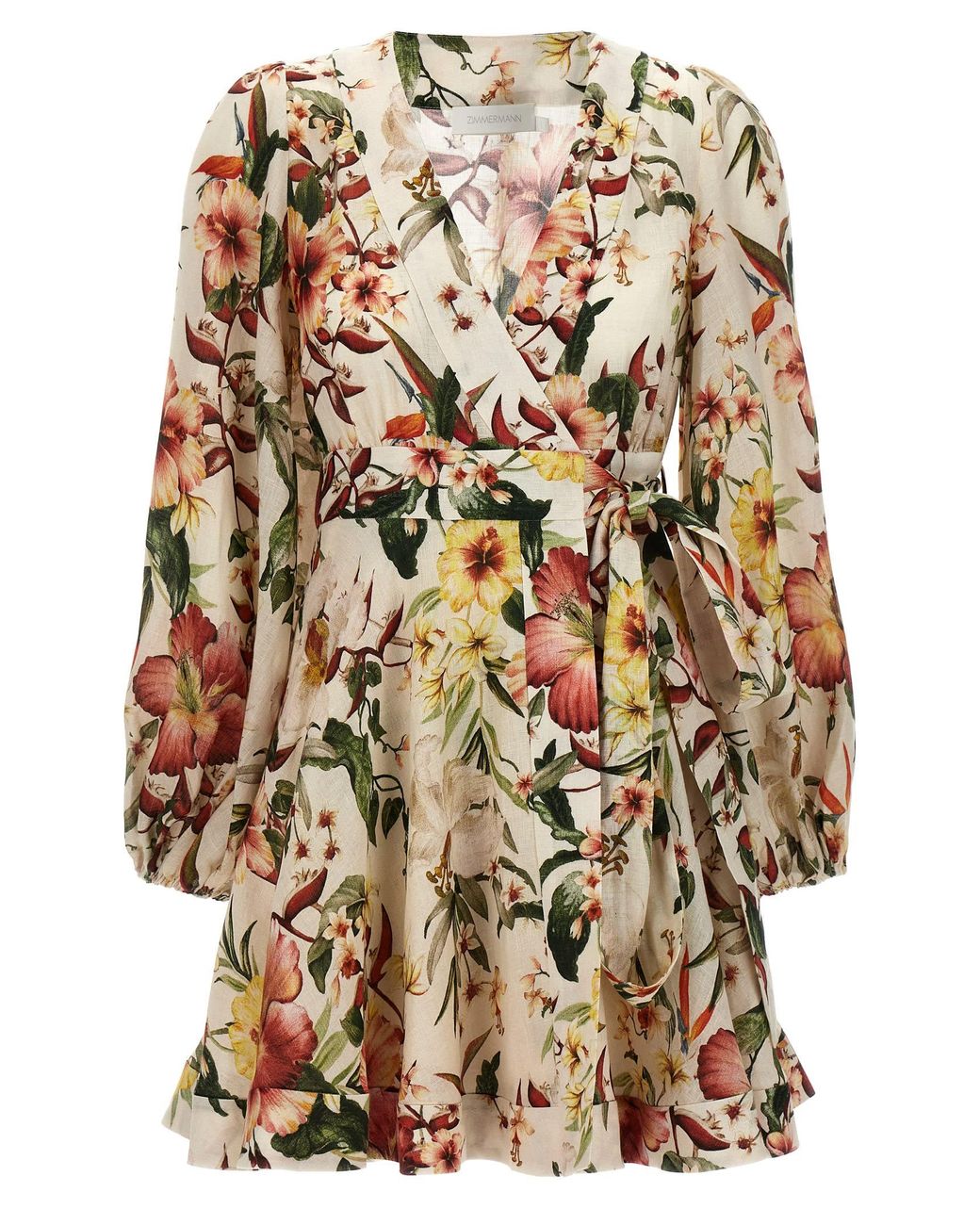 Zimmermann short wrap dress sales