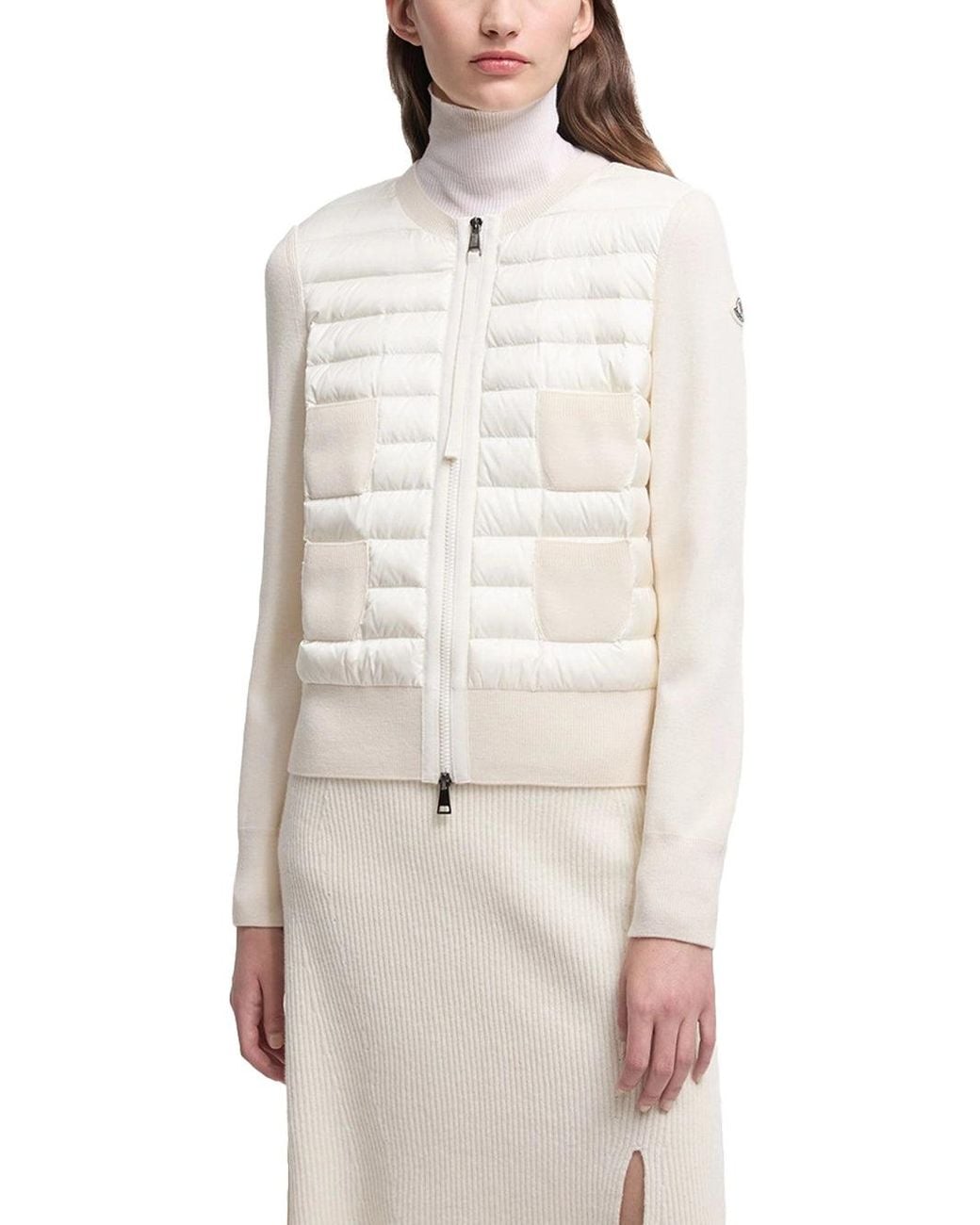 Moncler White Padded Cardigan