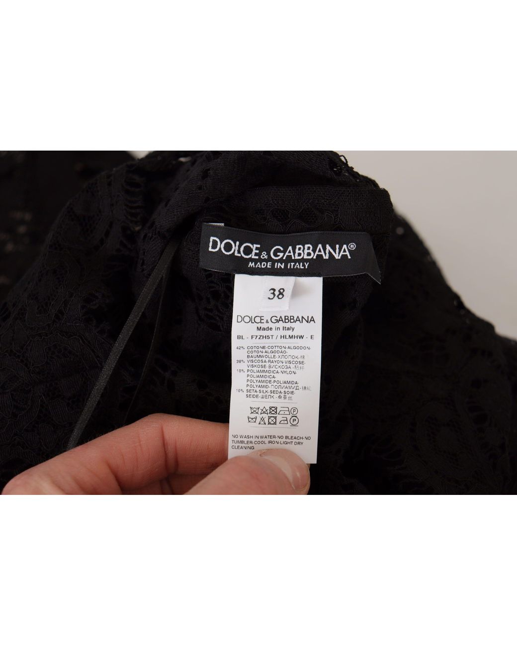 Dolce & Gabbana Black Floral Lace Pullover Sicily Blouse