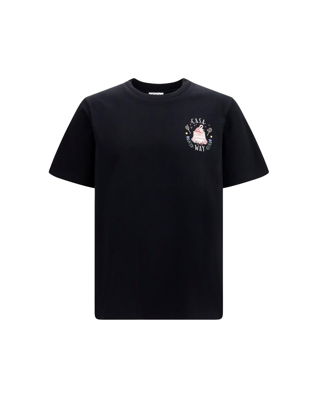 Casablanca Black Casa Way Graphic T-Shirt Cotton T-Shirts And Polos for men