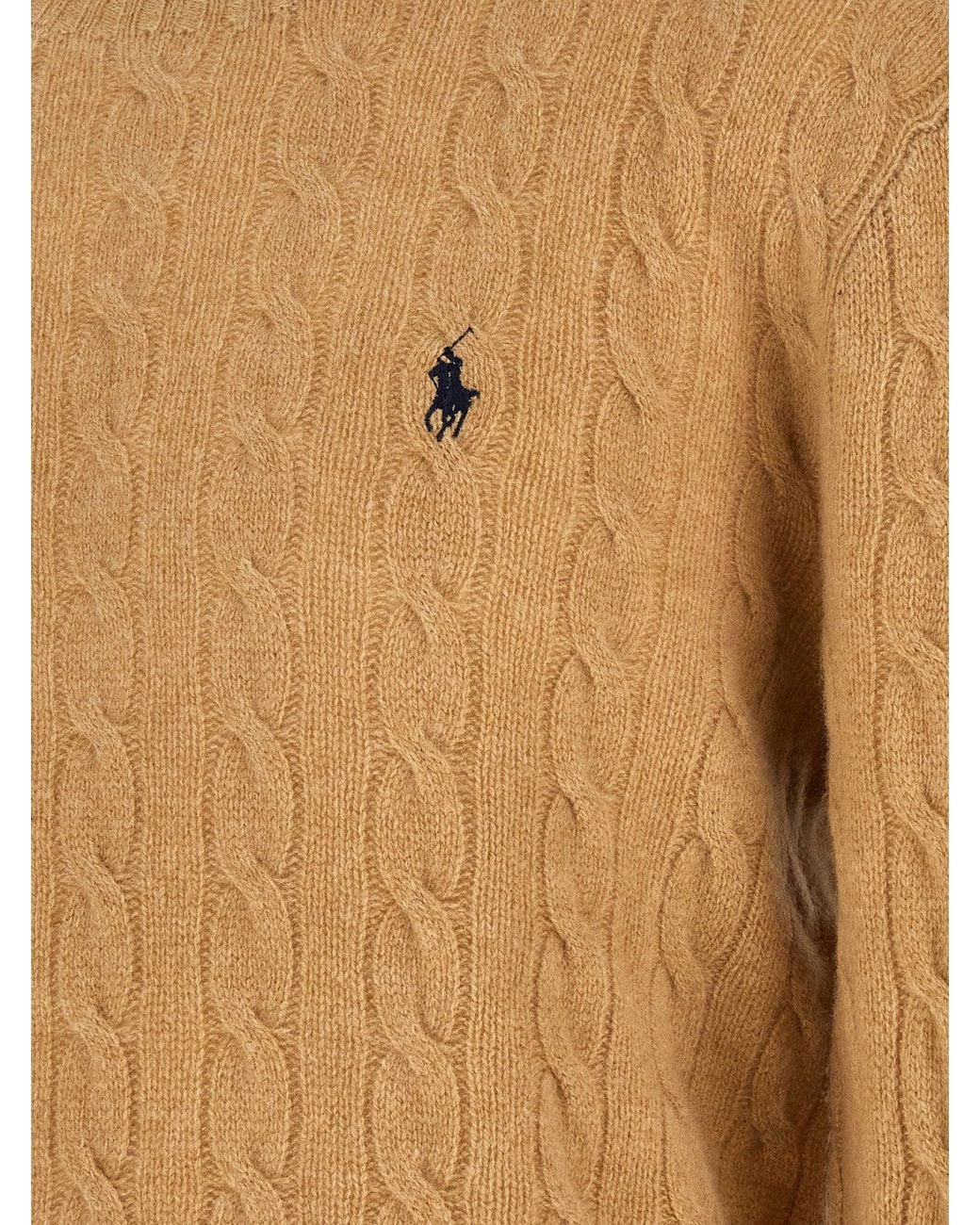 Polo Ralph Lauren Brown Cable-Knit Wool-Cashmere Sweater for men