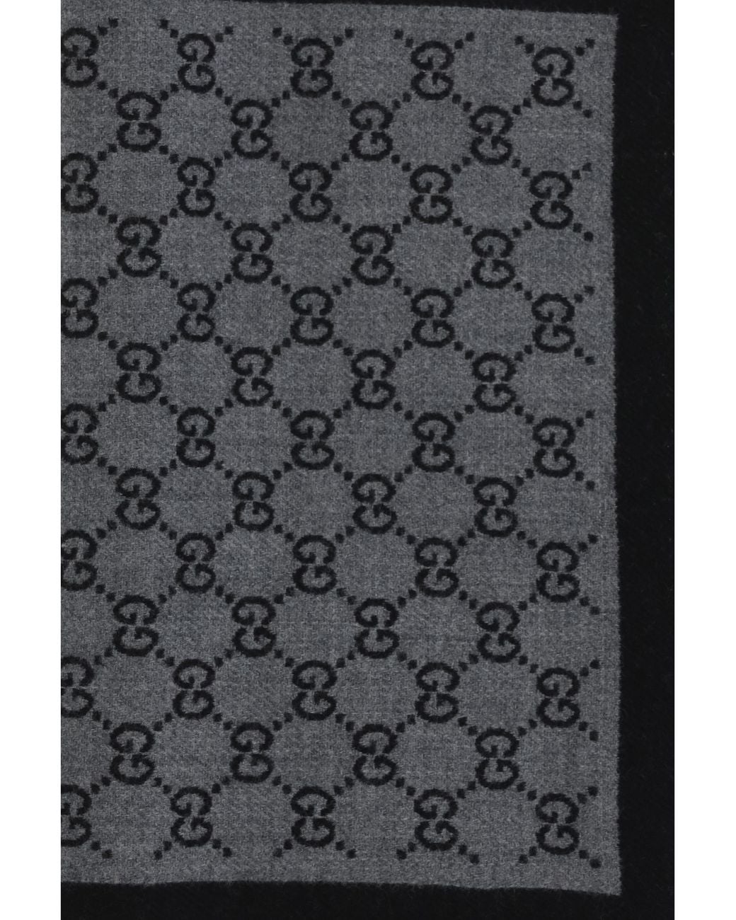 Gucci Black Gg Jacquard Wool Scarf for men