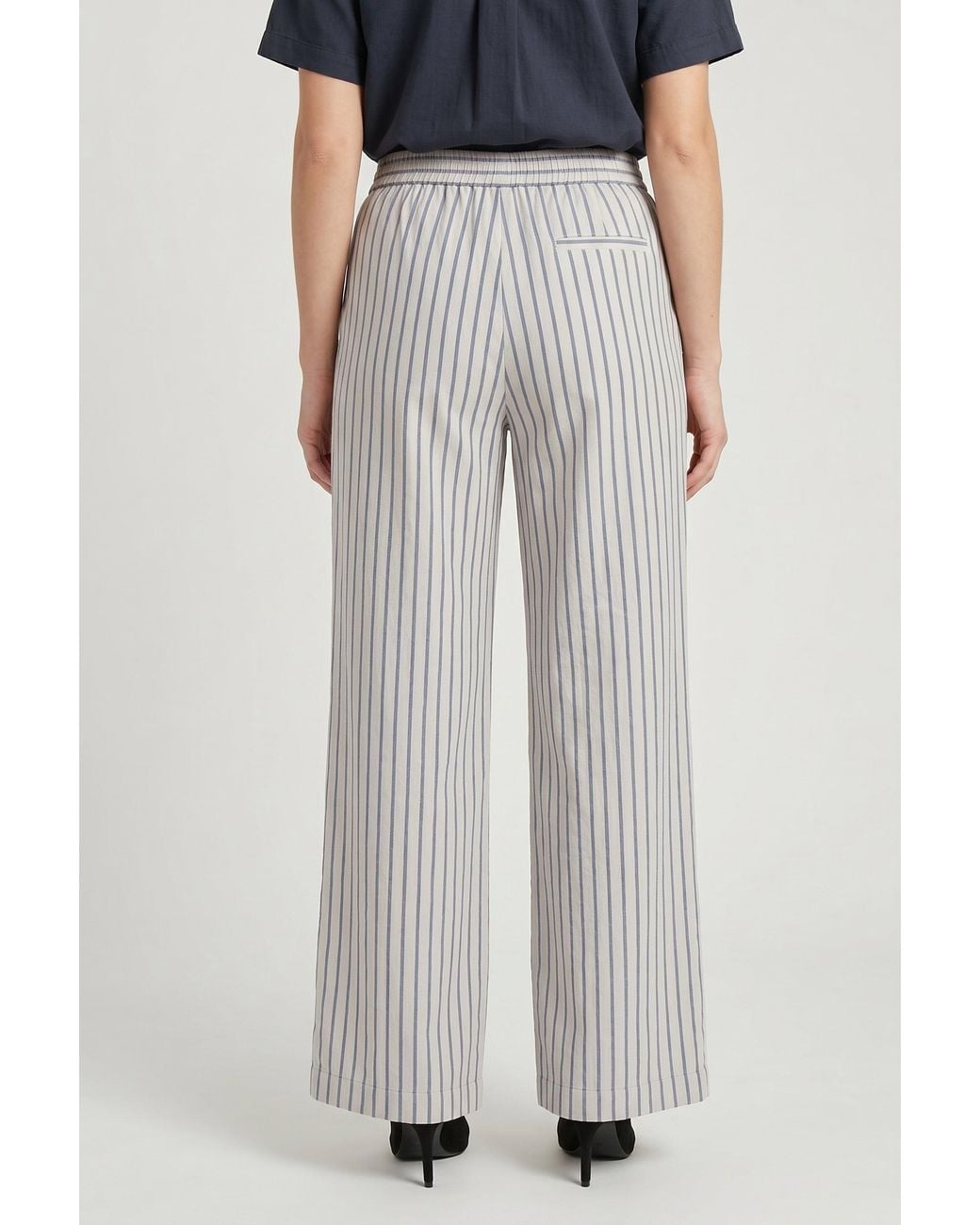 Brunello Cucinelli Multicolor Off Striped Wide Trousers