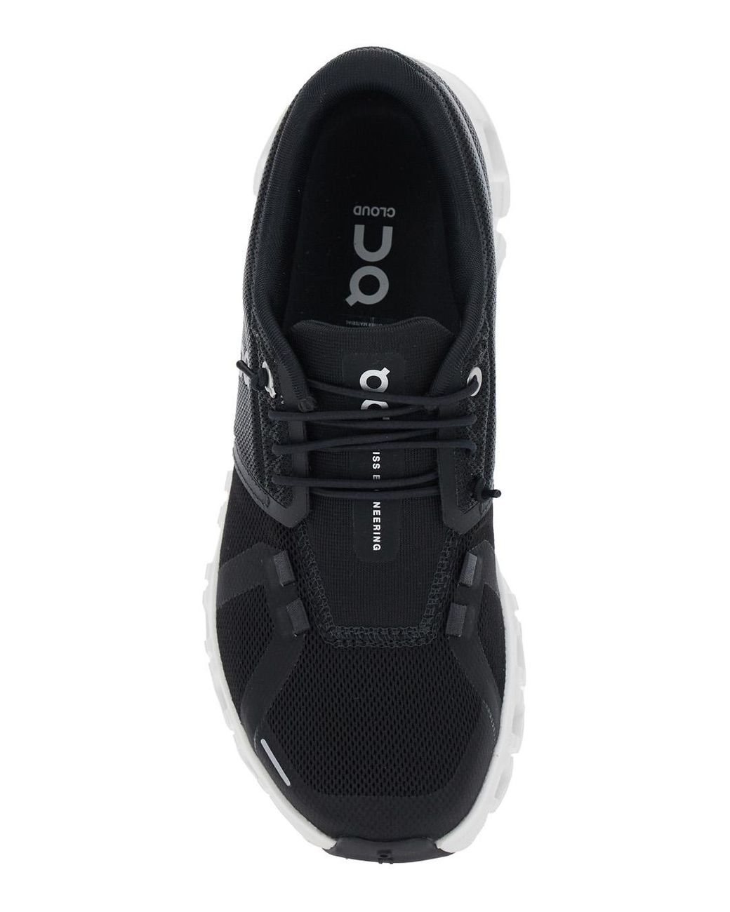 On Shoes Black Sneaker Cloud 6 Low Top With Mesh Inserts And Logo The Side