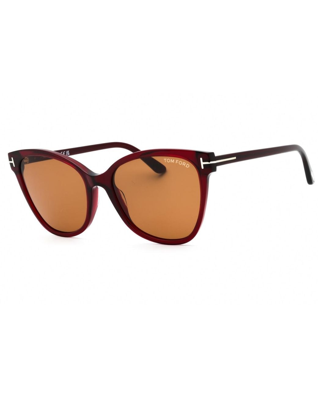 Tom Ford Black Tom Ford Ft0844Ani Cat-Eye Acetate Sunglasses — Burgundy