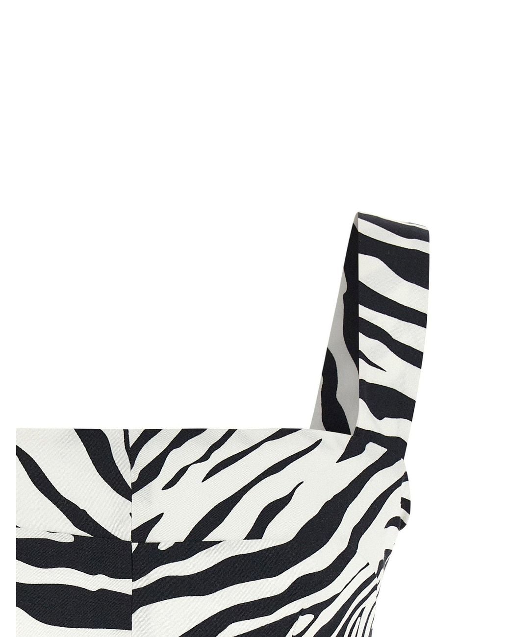 Dolce & Gabbana Black Dolce & Gabbana Zebra-Print Bustier Bodysuit