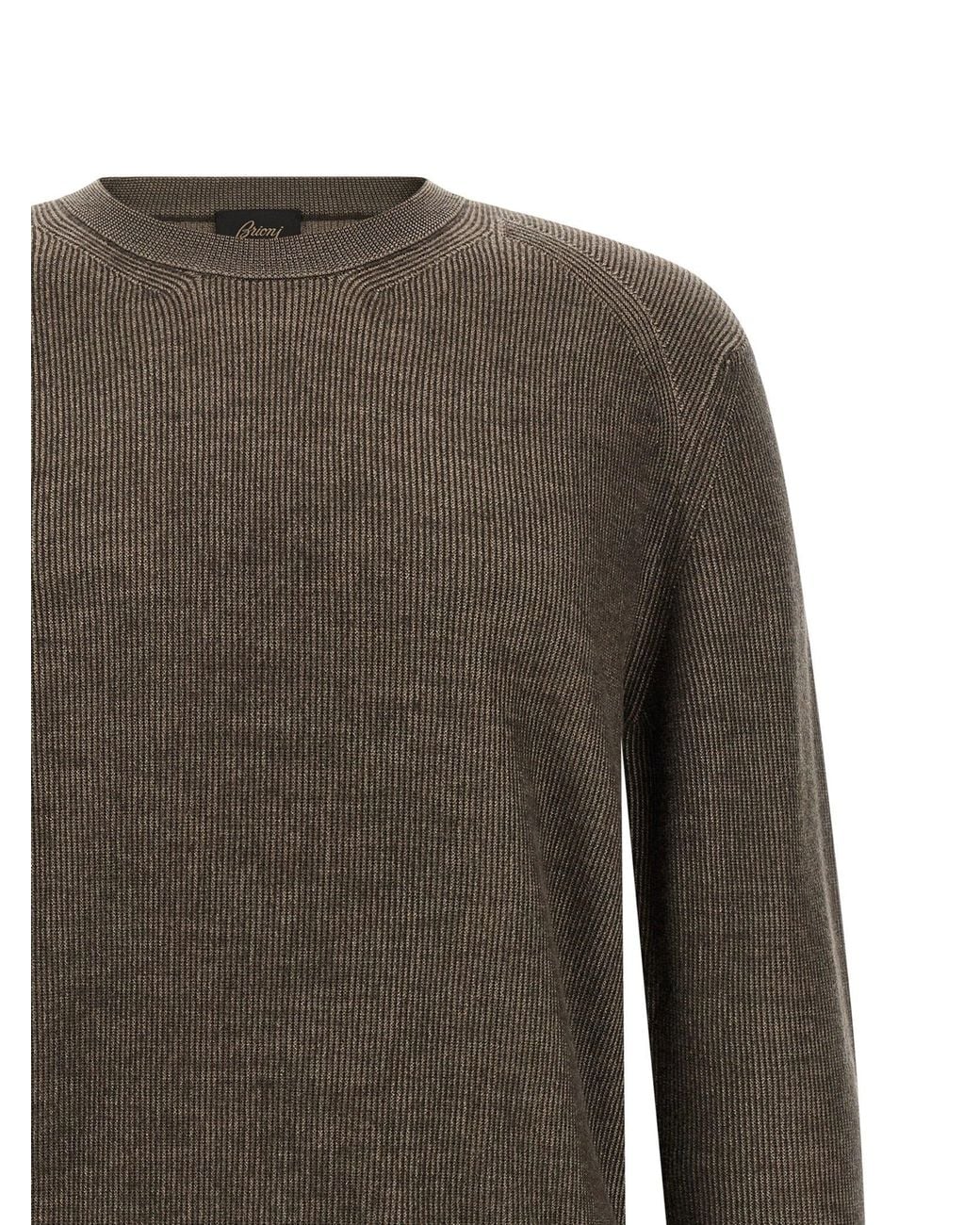Brioni Gray Vanisé Weave Sweater for men