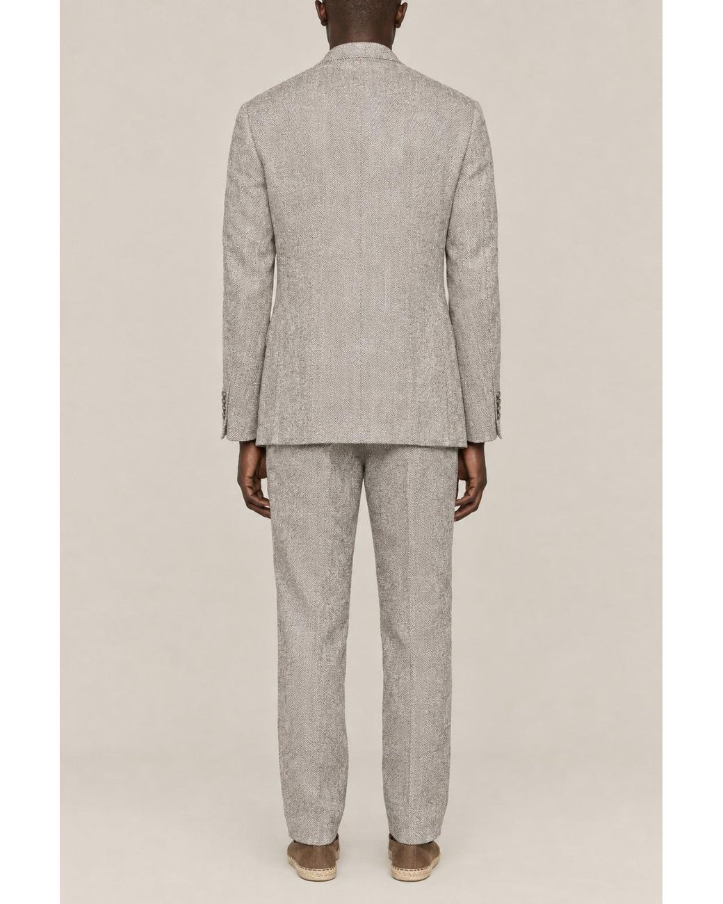 Brunello Cucinelli Natural Silk Linen Tailored Suit for men