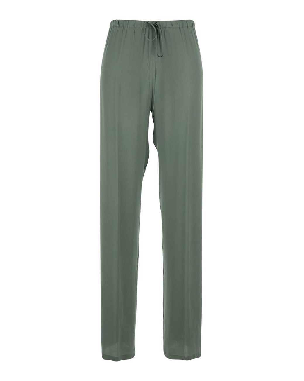 Semicouture Green Pants With Elastic Waist And Drawstring