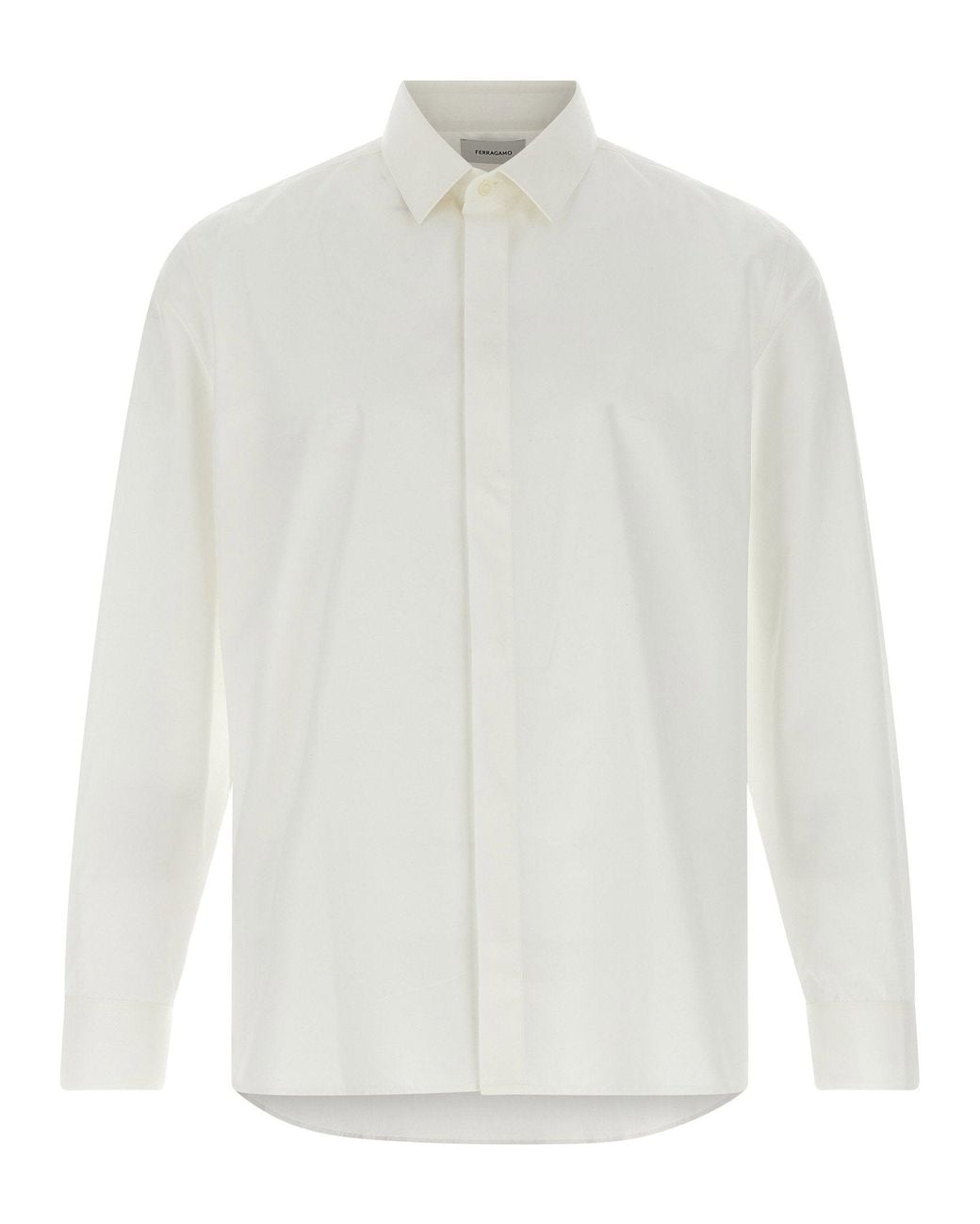 Saint Laurent White Cotton Poplin Shirt — Cream