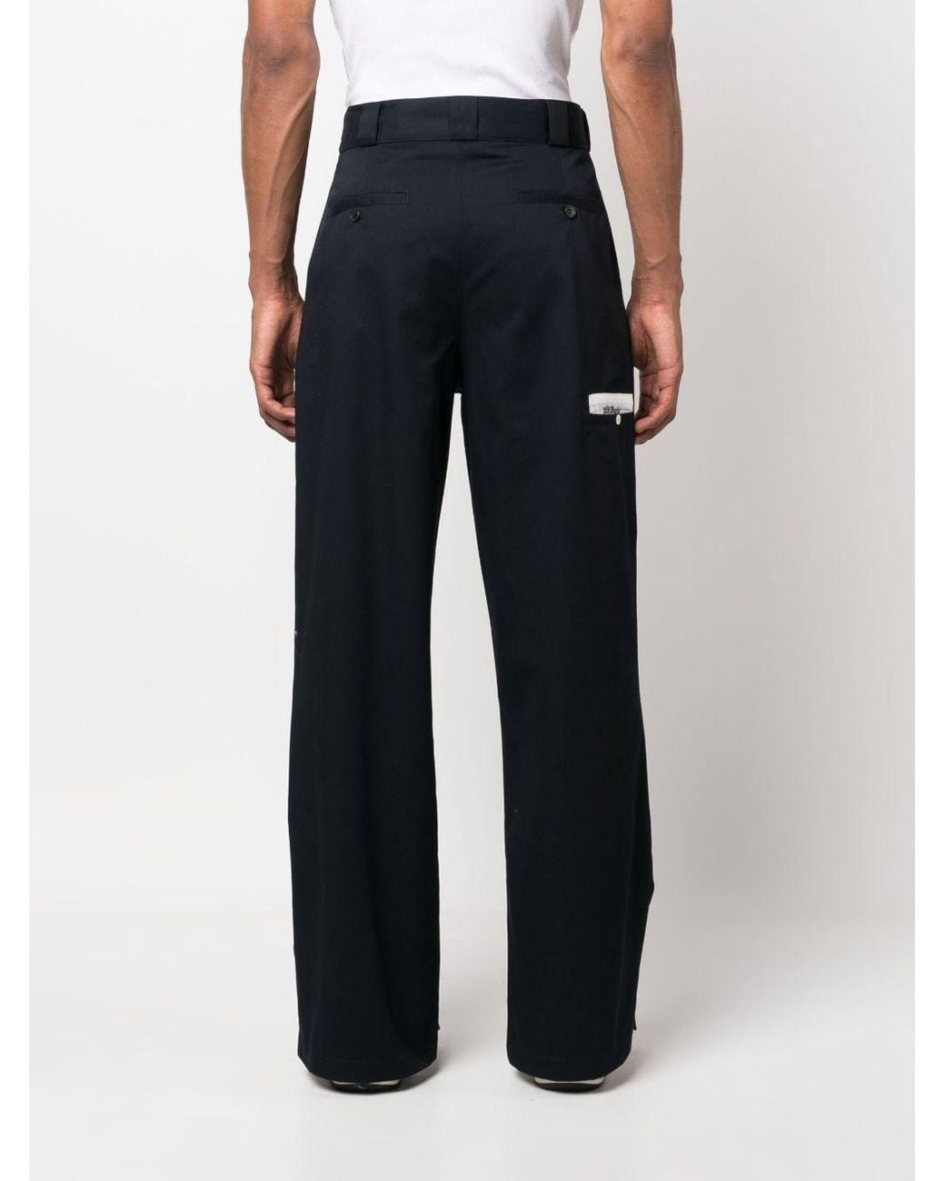 Palm Angels Blue Cotton Trousers for men